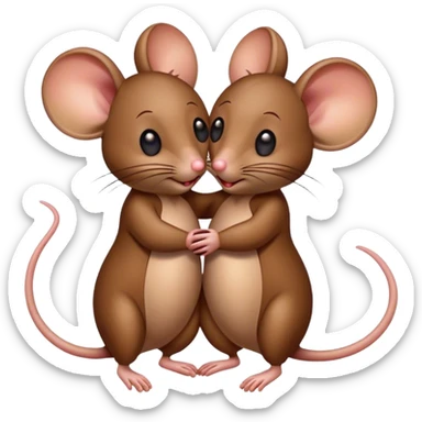 Two mouses hugging sticker