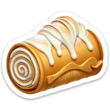 cornet roulé feuilleté à la creme sticker