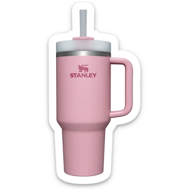 Свело розовая чашка stanley sticker