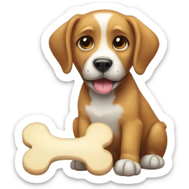 Dog with a bone sticker