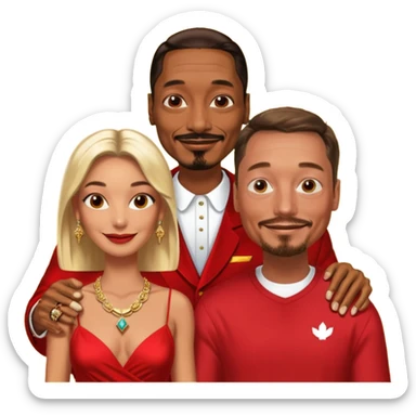  snoop dogg and elon musk in red dress sticker
