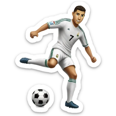 ronaldo kicking football cool sticker