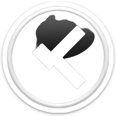 Black circle with a check mark on it sticker