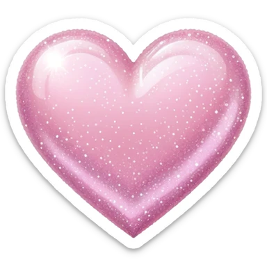 pastel pink heart with sparkles and glitter effect sticker