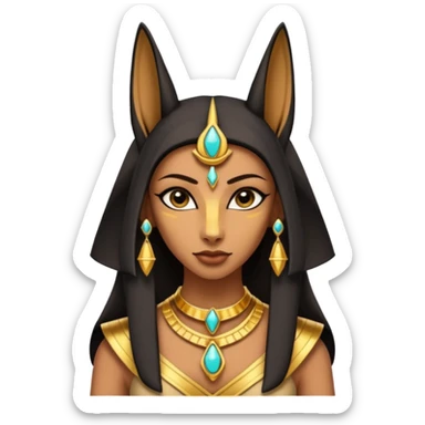 Star Wars style setting posed young feminine Anubis  sticker