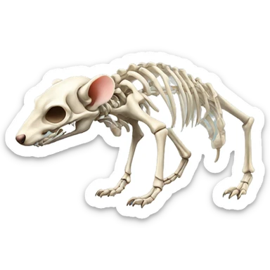 realistic rat skeleton  sticker
