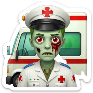 Zombie ambulance driver sticker