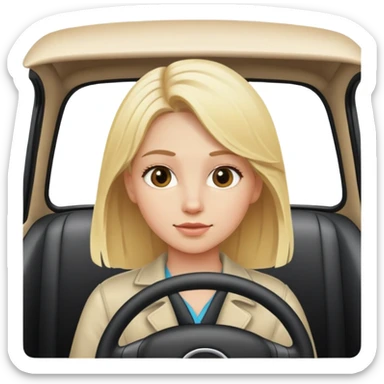 Blond hair girl in a car sticker