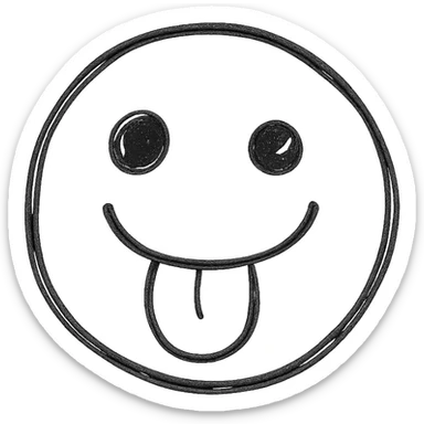 a face with a tongue sticking out sticker
