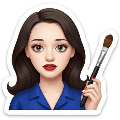 Kat Dennings doing make up sticker