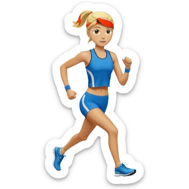 give me a tall, blonde female runner sticker