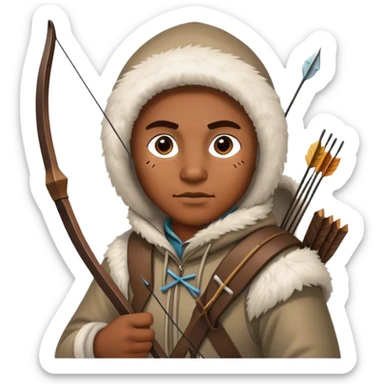 Eskimo hunter holding bow and arrow sticker