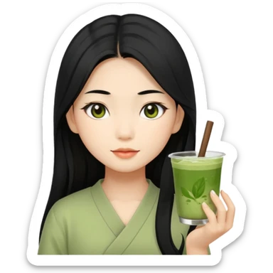 Matcha girl sticker