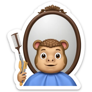 Bufo getting a haircut at the barber  sticker