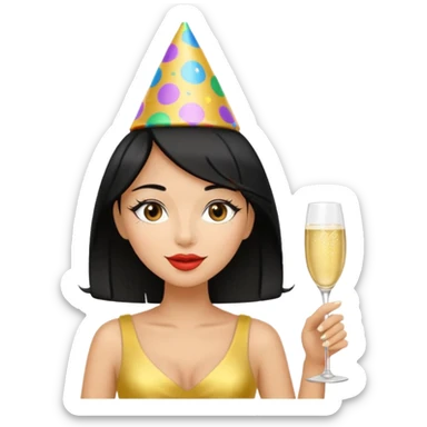 perfect but make the woman’s hair black sticker