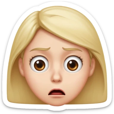 annoyed face with rolling eyes and a shocked mouth, subtle expression sticker