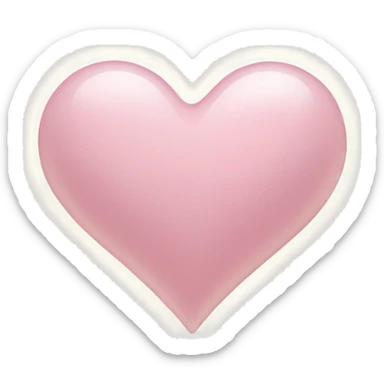 Light pink heart with white halo thats glowing  sticker
