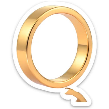 golden ring, 3D style, metallic reflections sticker