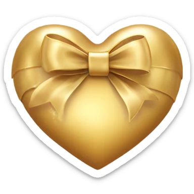 Gold heart with bow  sticker