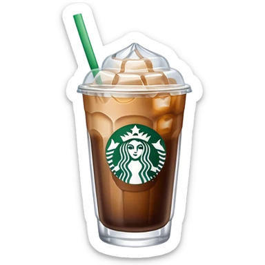 Starbuck ice coffee with ice cubes sticker
