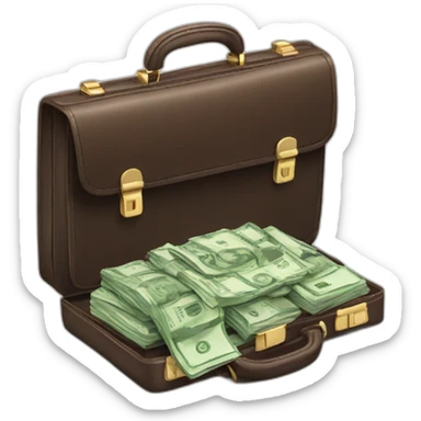 briefcase with money sticker