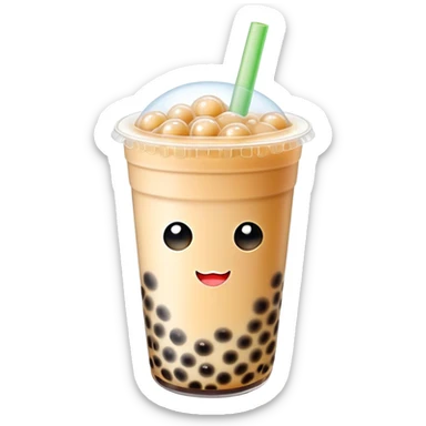bubble tea with tapioca pearls sticker