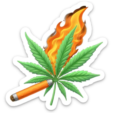 a marijuana joint burning sticker
