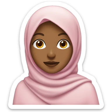 A tan girl wearing soft pink hijab sticker