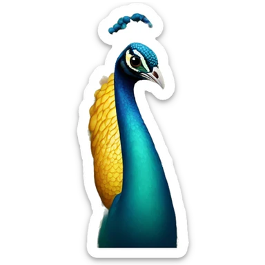 Peacock with sunflower petals sticker