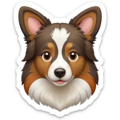 собака породи ауссі триколор з передніми білими  без білої смужки на голові  sticker