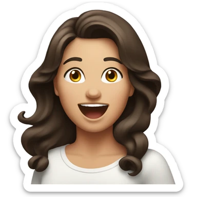 Super excited fat brunette sticker