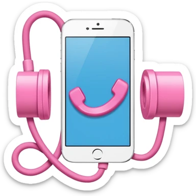Crie um fone de ouvido Branco. Com lacinhos rosas sticker