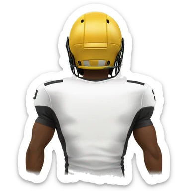 white-football-tshirt back view sticker