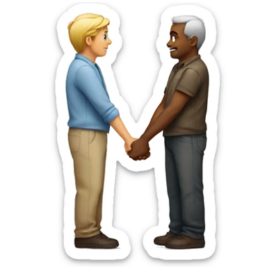a person holding hands as if comparing something sticker