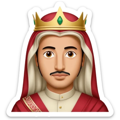 Mohamed bin salman, saudi crown with red with white "shimaq", saudi style sticker