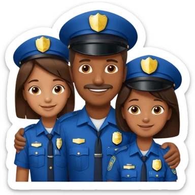 A proud dad who is proud of his children and is a police officer one of the kids is a 11 year old girl and a 9 year old boy sticker