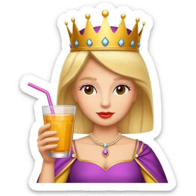 queen with drink sticker