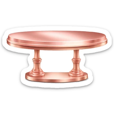 Realistic rose gold metallic pastry table isolated sticker