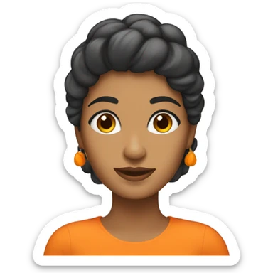 Mujer morena con pelo naranja sticker
