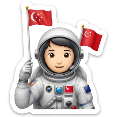 astronaut with indonesian flag sticker
