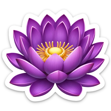 purple lotus beautiful glitters sticker