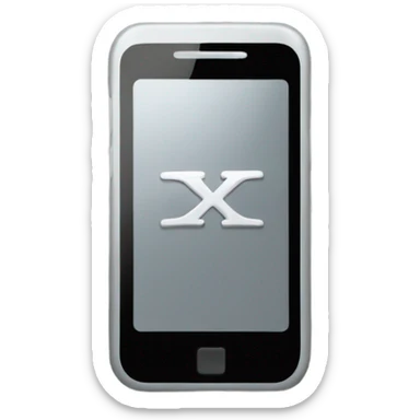 Gray Smartphone with X letter inside sticker