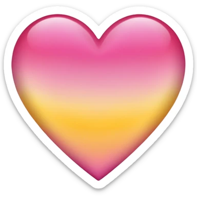 Yellow to pink ombré heart sticker