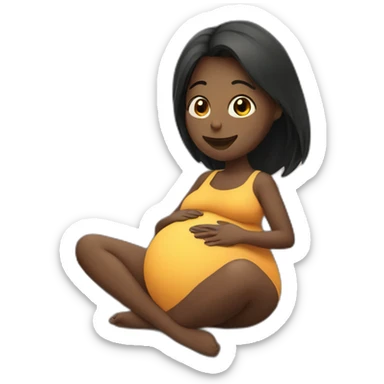 Pregnant woman on a rock sticker