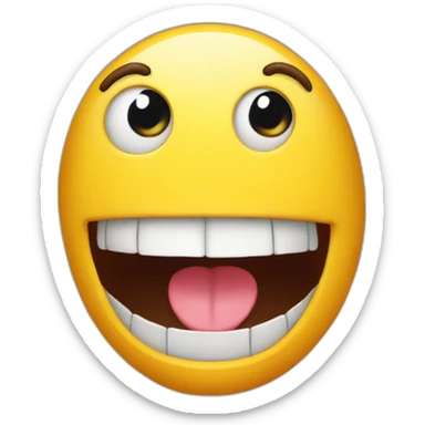 the emoji 😀 with a giant mouth sticker