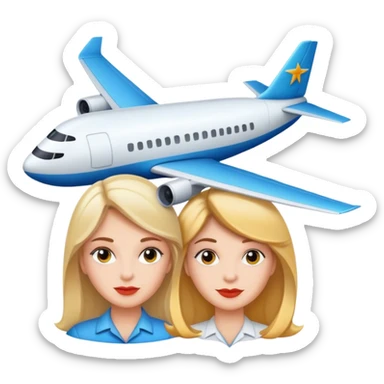 ella and i on an airplane that’s also a fan (she’s white) sticker