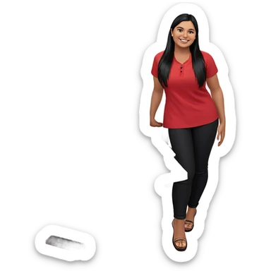 smiling male in red shirt sticker