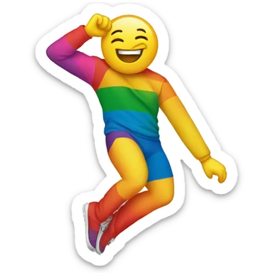 pride flag while dabbing sticker