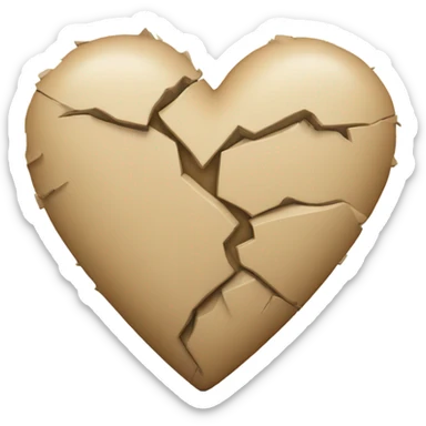 Broken beige heart sticker