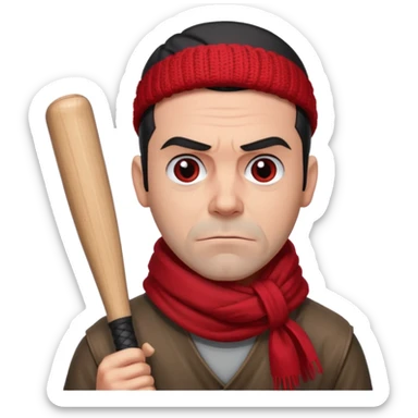 Negan avec la batte de baseball et le foulard rouge sticker